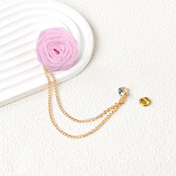 Rose Flower Brooch Pin Wedding Brooches for Men - Picture 6 of 6